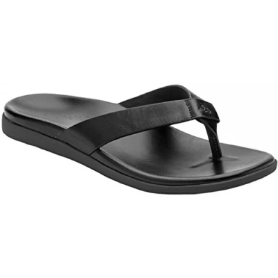 Image of Vionic Ludlow Elijah Men&#039;s Toe Post Thong Sandal That Includes Three Zone Comfort for Heel Pain and Plantar Fasciitis with Concealed Orthotic Arch Support Medium Fit Black UK 12
