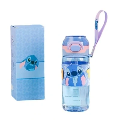 Image of Fashion Yo Stitch Water Bottle Reusable Kids 570ml PP with Two Lids Leak Proof Straw Lid BPA Free Drinking (Stitch Ports)