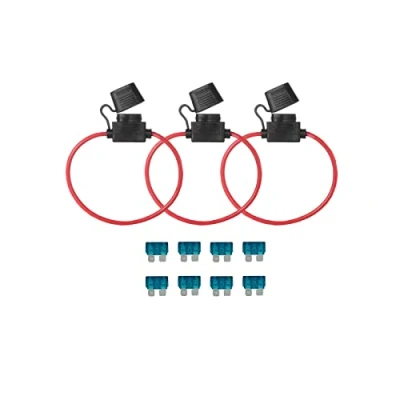 Image of KOLACEN Automotive Car Truck In line 16 Gauge Fuse Holder for Regular Standard Blade Type 3 Pieces + 8 15Apm
