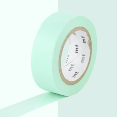Image of MT Products Pastel Turquoise Washi Masking Tape 1 Roll 15mm x 7m, Green