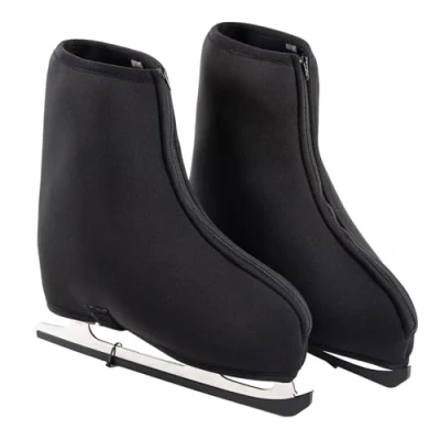 Image of Thermal Skates Boot Covers,Protective &amp; Insulated Warm Skate Covers for Roller Skates,Inline Skates,Figure and Ice Boots,Warming Ready Figure Skating,Ice Skating (Black, S)