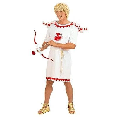 Image of Widmann 74573 Men&#039;s Costume Amor Good Luck Messenger White/Red