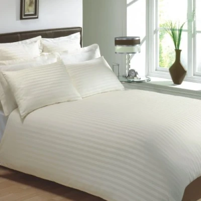 Image of viceroy bedding 100% Egyptian Cotton, CLASSIC STRIPE Oxford Pillow Cases, Cream, Pair 400 Thread Count