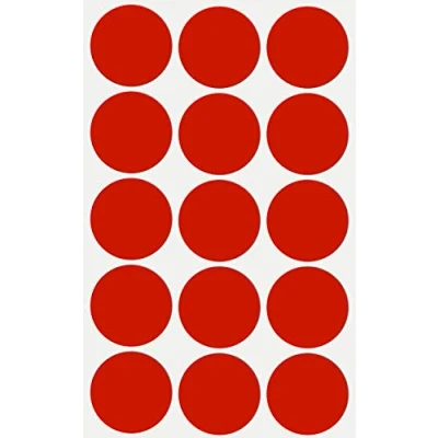 Image of Royal Green Red Color Coding Sticker Dots for Inventory and Labeling 30mm (3cm) 225 Pack