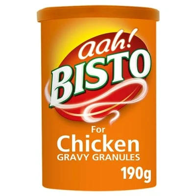 Image of Bisto Flavoursome &amp; Delicious Chicken Gravy Granules for Hearty Family Mealtimes, 190 g Drum (Pack of 1)