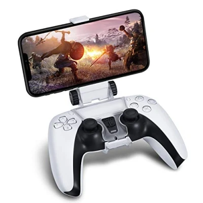 Image of TNP PS5 Controller Phone Mount Universal for Playstation DualSense Adjustable Viewing Angle Mobile Gaming Clip PS Remote Play