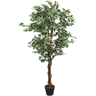 Image of vidaXL Artificial Ficus Tree 756 Leaves 150 cm Green