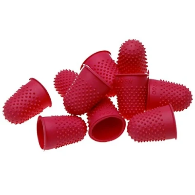 Image of Quality Flexible Rubber Thimblette Red Size 00 14mm Finger Cone Thimble (10)
