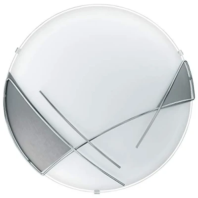 Image of Eglo 89758 Raya Ceiling or Wall Light in White and Silver Satin Glass