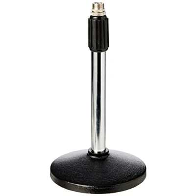Image of qtx Telescopic Table Stand for Microphone, Black/chrome