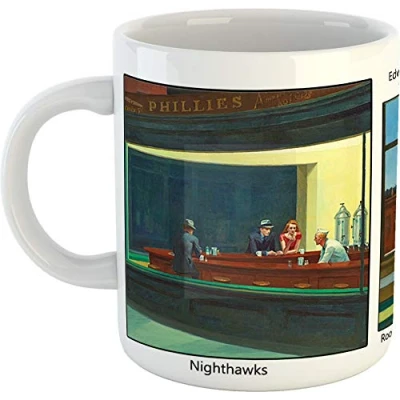 Image of Edward Hopper Nighthawks Mug Ceramic 300ml Dishwasher and Microwave Safe
