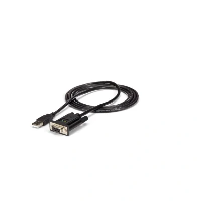 Image of StarTech.com 6ft (1.8m) 1 Port USB to Serial RS232 Adapter, FTDI DB9 DCE Adapter Cable, Null Modem, 2.0 TAA