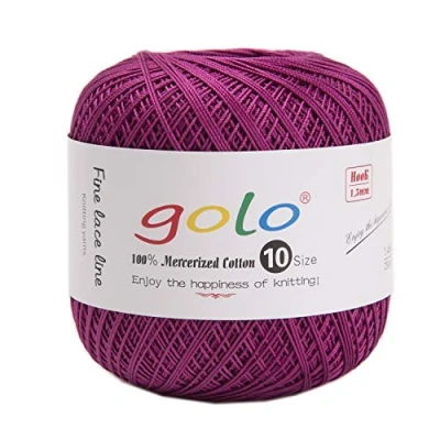 Image of golo Crochet Thread Size 10 Yarn for Hand Knitting (Pink Purple)