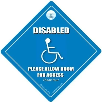 Image of Disabled Please Leave Room For Access Car Sign, Driver Disability Mobility baby on board, Sticker, Wheelchair User Sign