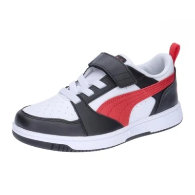 Image of PUMA Rebound V6 LO AC+ PS Sneaker, White for All TIME RED Black, 11.5 UK