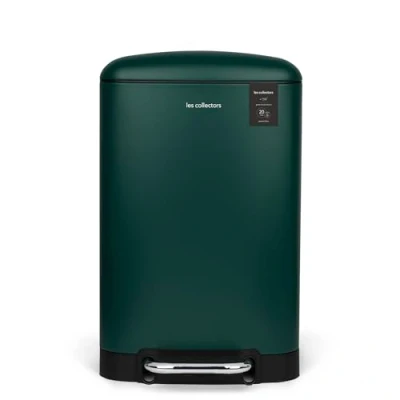 Image of Les Collectors Pedal kitchen bin Stainless steel n501, Capacity 20L, Removable inner bin, Matt finish, Heavy duty, Silent lid closure, Duck green