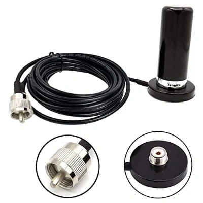 Image of HH N2RS Dual Band Antenna UHF VHF 400 470 136 174MHZ and SO239 Mount Magnetic Base PL 259 Cable Roof or Trunk for Mobile Radios PL259 Connector