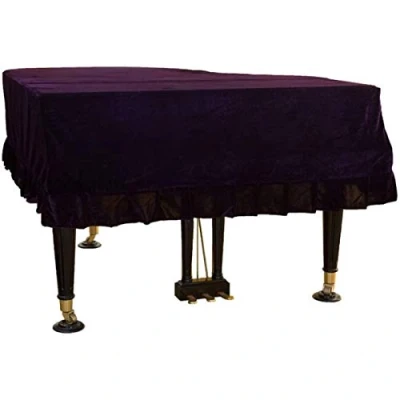 Image of Pevfeciy Piano Cover Grand Colorfast Dust Tight Decorated Cover, Soft with Folded Hem Comfortable Thickening for Piano,Violett,210 220cm