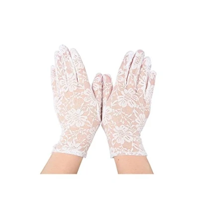 Image of Wicked Costumes Adult Ladies Short White Lace Gloves