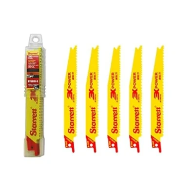 Image of Starrett Multi Purpose Reciprocating Saw Blade 5 Pieces BT6610 Bi Metal 150 mm/6&quot; Inch 6 10TPI Unified Shank Compatible with Bosch Dewalt Makita &amp; Many Others