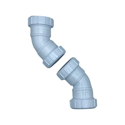 Image of Compression 40mm Waste Pipe 45 Degree Bend Pack of 2