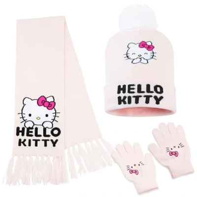 Image of Hello Kitty Girls Winter Accessories Set, Hat Scarf and Gloves Gifts for