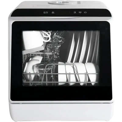 Image of eklipt Table Top Dishwasher, Mini Countertop Dishwasher with 6 Programs, Built in 5L Water Tank Dual Supply Modes Touch Control, LED Display, Drying Cycle &amp; Fruit Wash