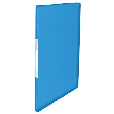 Image of Esselte A4 Display Book, 40 Pockets, 80 Sheet Capacity, Transparent VIVIDA Blue, Range, 623997