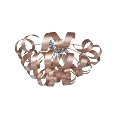 Image of Lucande Kaelor ceiling lamp, Ø 60 cm, copper coloured, aluminium
