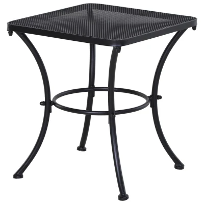 Image of Outsunny Square Garden Metal Bistro Table Outdoor Patio Coffee Side Desk Black 45L X 45W 50H CM