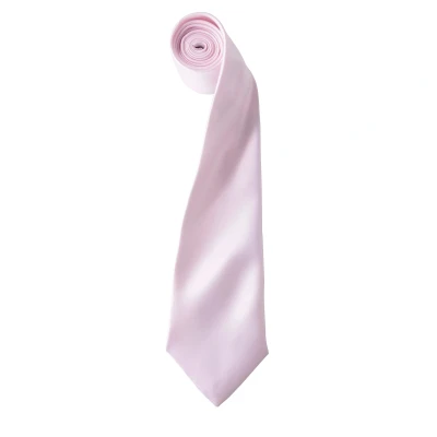 Image of Premier Mens Plain Satin Tie (Narrow Blade) (Pink) One Size