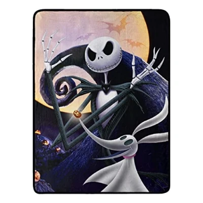 Image of Northwest Nightmare Before Christmas Micro Raschel Throw Blanket, 46&quot; x 60&quot;, Full Moon Madness