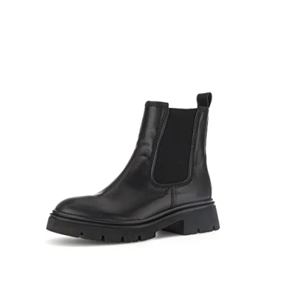 Image of Gabor Women Ankle Boots, Ladies Chelsea Boots,Removable Insole,Slip Boots,Winter Boots,Low Boots,Half Boots,Bootie,Lined,Black (Schwarz) / 27,38.5 EU 5.5 UK