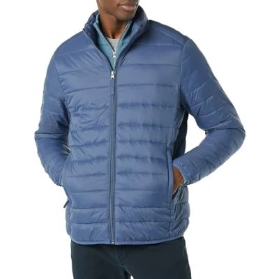 Image of Amazon Essentials Men&#039;s Packable Lightweight Water Resistant Puffer Jacket (Available in Big &amp; Tall), Indigo, XL