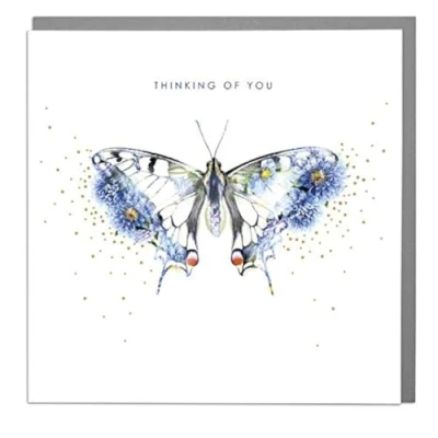 Image of Thinking of You Butterfly Sympathy Card with Grey Envelope by Lola Design