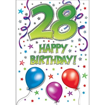 Image of Piccadilly Greetings Modern Milestone Age Birthday Card 28 7 x 5 inches