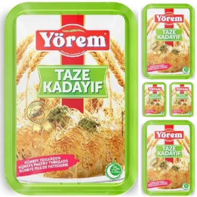Image of Yorem Pastry Threads Fresh Kadayif Turkish style dessert 400 Gram x 5 STÜCK