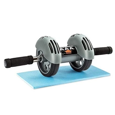 Image of FFitness AB Roller with Spring Back Double Wheel for Abs, Grey, One Size