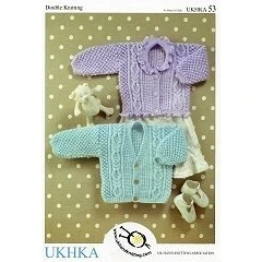 Image of UKHKA/53 Cardigans Baby Double Knitting Pattern by UK Hand Knit Assoc