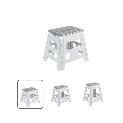 Image of ARREGUI Small Children and Adults Portable Foldable Folding 150 kg Load Capacity Stool for Kitchen, Bathroom, Camping, Garden High, Plastic Polypropylene (PP), White Grey, 32 cm hoch