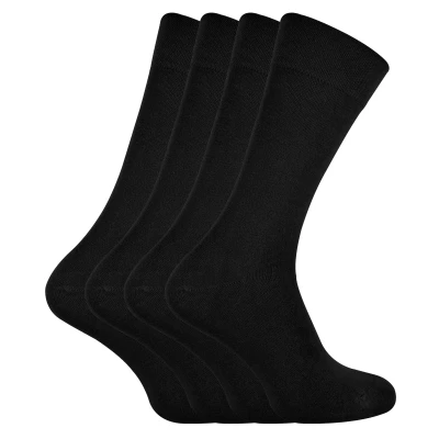 Image of Sock Snob 4 Pairs Bamboo Finely Knit Thin Super Soft Suit Socks for Men &amp; Women (as8, numeric, numeric_4, numeric_8, regular, Black)