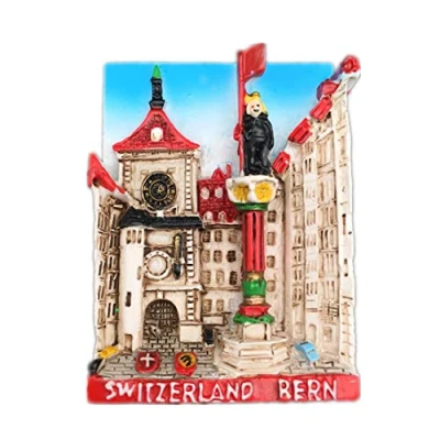 Image of Fridge Magnet Bern Switzerland 3D Resin Handmade Craft Tourist Travel City Souvenir Collection Letter Refrigerator Sticker