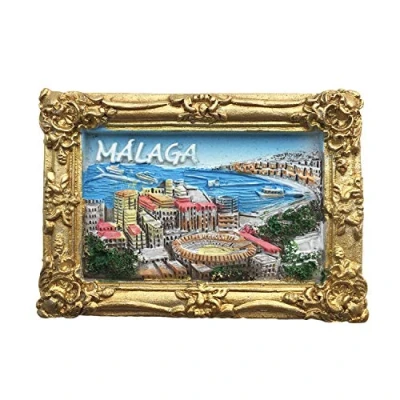 Image of 3D Malaga Refrigerator Fridge Magnet Tourist Souvenirs Handmade Resin Craft Magnetic Stickers Home Kitchen Decoration Travel Gift