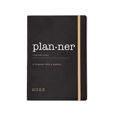 Image of Letts of London Eco Writers Words A5 week to view 2023 diary black, 23 082284