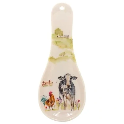 Image of The Leonardo Collection Farmyard Spoon Rest for Kitchen &amp; Home Lovely Holder Accessories Designed by Macneil Studios Heat Resistant All Types of Spoons