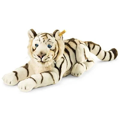 Image of Steiff Bharat The Tiger Plush Toy (Striped White), 066153