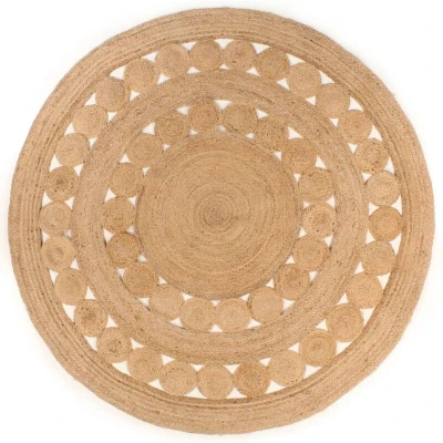Image of vidaXL Area Rug Braided Design Jute 240 cm Round