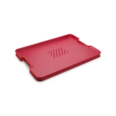 Image of Joseph Cut&amp;Carve Plus Non Slip, Multi Function, Double Sided Chopping Board for Food Preparation and Carving Dishwasher Safe, Large Red