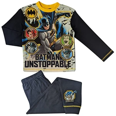 Image of DC Boys Batman Pyjamas Long Sleeved 4 to 10 Years 7 8 / 122 128 cms Blue