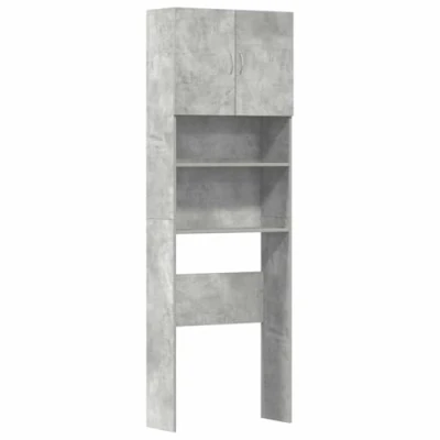 Image of vidaXL Washing Machine Cabinet Concrete Grey Engineered Wood 64x24x190 cm Storage Organizer for Laundry &amp; Bathroom